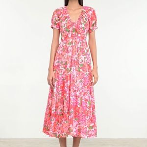 Banjanan Norma Dress - techni floral magenta - tuckernuck